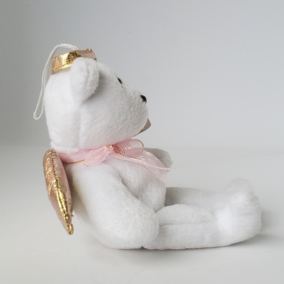 Vintage 2002 TY Halo II the Angel Bear Jingle Beanie Holiday Christmas Ornament - Picture 5 of 11